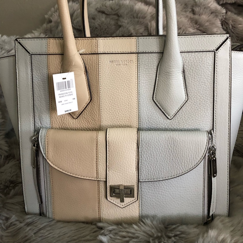 Large Henri Bendel Rivington Tote- Pastel Stripe
